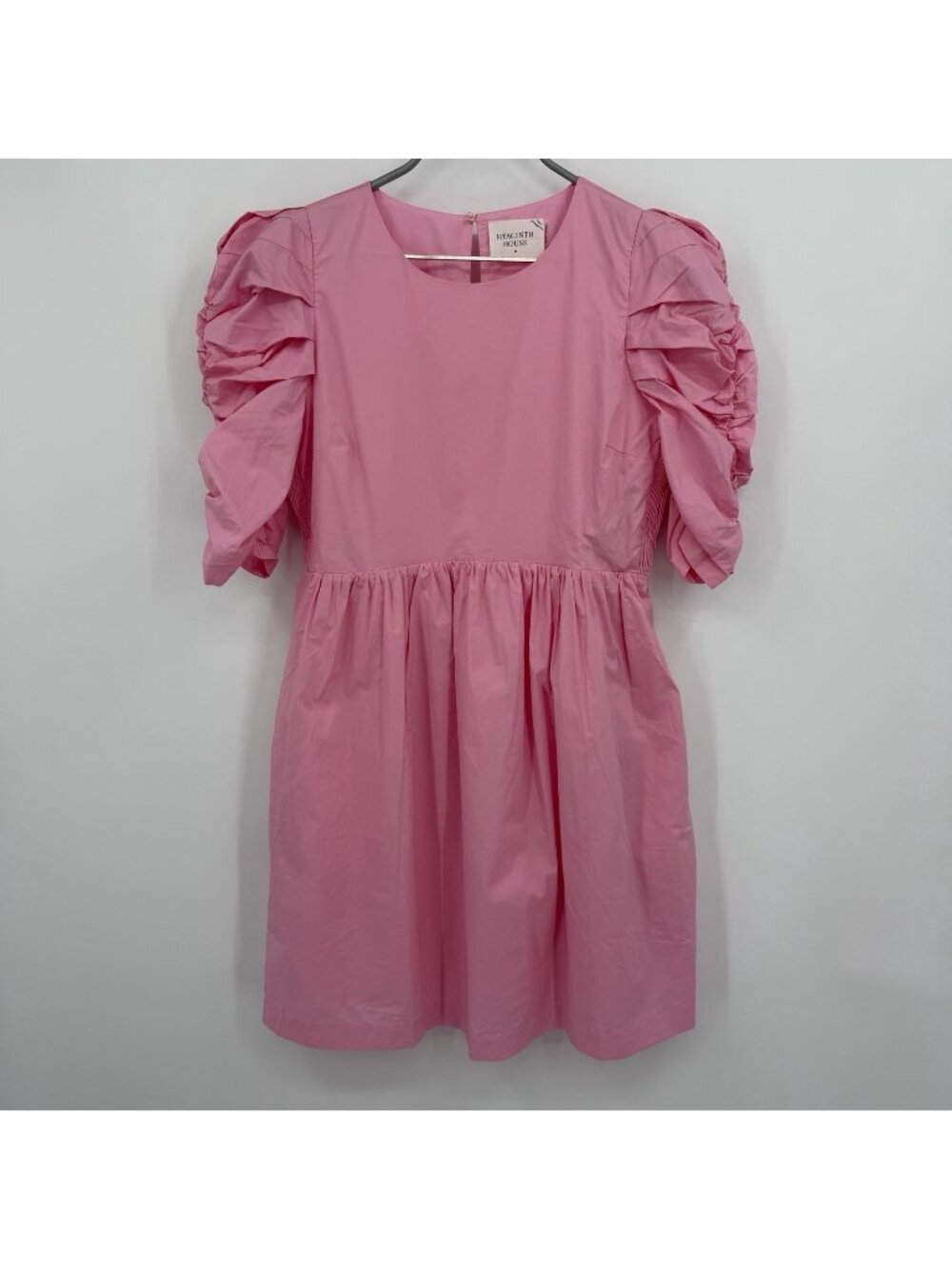Hyacinth House by Tuckernuck Ruched Puff Sleeve Barbie Mini Dress sz M NWT* m/u